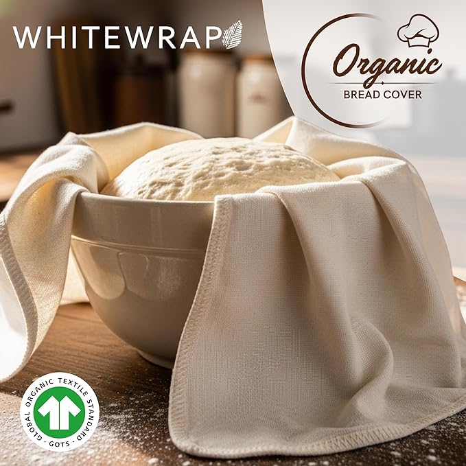 Unbleached Flour Sack Towels for Bread Proofing – Thick Cotton Baking Cloth for Baguettes, Ciabatta & Pastries – Reusable 28"x28" Towels, Set of 6