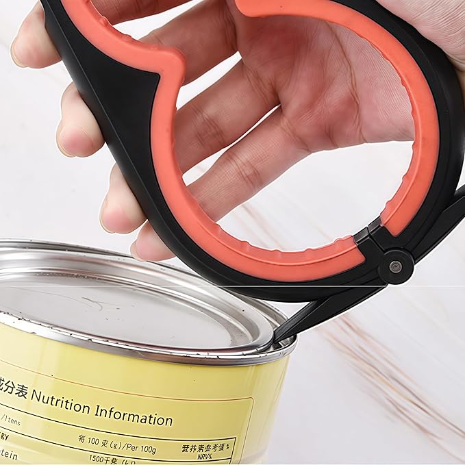 Jar Opener for Weak Hands, Seniors with Arthritis, 5-in-1 Jar & Bottle Opener Easy Grip - Non-Slip Silicone Gripper Pad, Easy Open Can/Lid Opener Set Black Red