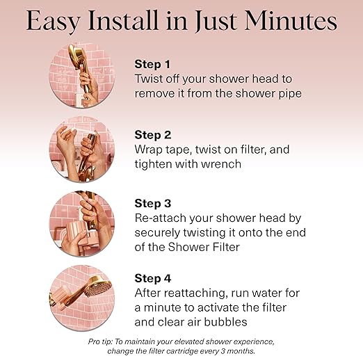 Kitsch Shower Head Filter for Hard Water – Shower Filter with KDF-55 & Calcium Sulfite, Helps Reduce Chlorine & Impurities, Water Softener - Bathroom Accessories for Healthier Hair & Skin - Black