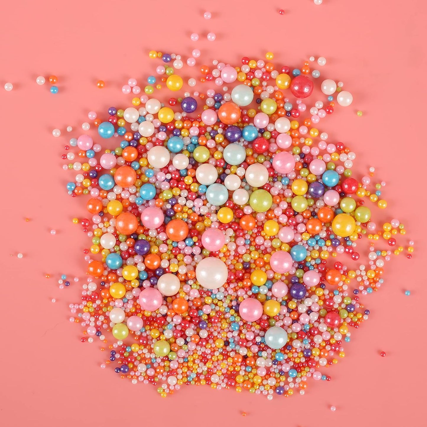 Kasvan Mixed Pearl Sugar Sprinkles - Edible Candy Pearls 130g/4.58 Oz, Mix Size, Baking Cake Decorations, Ice Cream Toppings and Cookie Decorating, Wedding Party Chirstmas Supplies