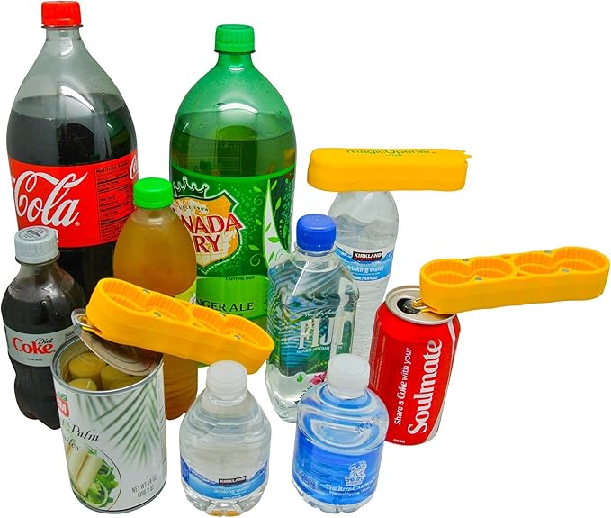 Arthritis Bottle Opener - magic Opener COMBO | Water Bottle Opener | Twist-off - Plastic Bottles | Easily open over 16 different plastic cap sizes | Arthritis Help | Arthritis Aids |Pull Tab Soup Cans