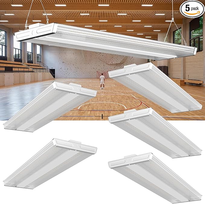 Lightdot 40IN LED High Bay Shop Lights, 100-277V 【Driver Equipped, 5 Years】 240W 33600LM [Eqv. 960W MH/HPS] 5000K Diamond Diffusion Linear Hanging Light for Warehouse -ETL Listed, 5Pack