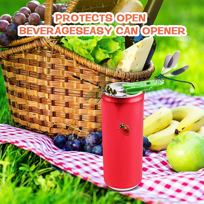 24 Pieces Drink Shield and Soda Protector, Easy Soda Beer Can Opener Beverage Barricade Protects, Plastic Tab Can Cover Can Openers for Pop, Coke, Beer, Soda, Aluminum Beverage