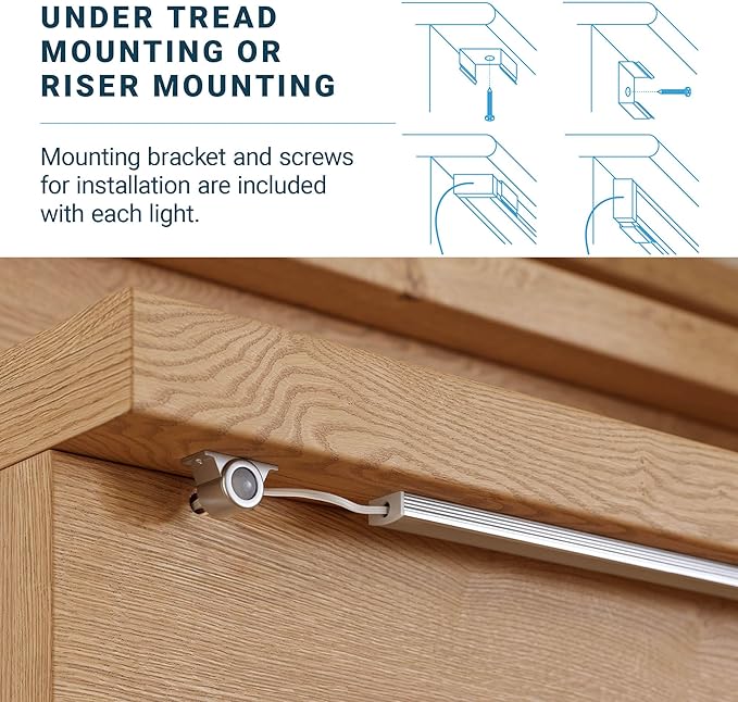 PARMIDA Intelligent Motion Sensor LED Indoor Stair Lighting Kit, RGB & 5CCT Color Selectable, 24" Aluminum Light Bars, Staircase Cascading Style, Remote Control, Dimmable, UL Driver, 200W - 20 Steps