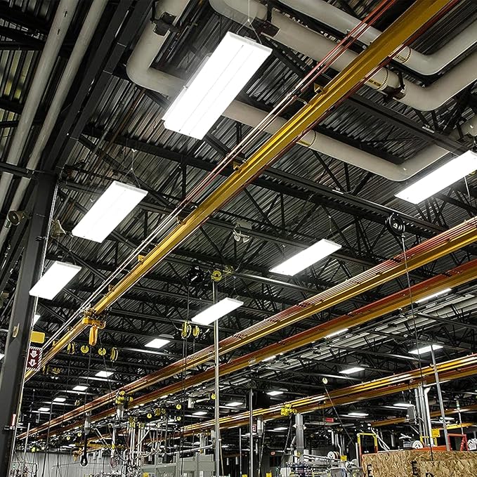 Lightdot 4FT LED High Bay Shop Lights, 100-277V 【Driver Equipped, 5 Years】 265W 37100LM [Eqv. 1000W MH/HPS] 5000K Diamond Diffusion Linear Hanging Light for Warehouse -ETL Listed, 2Pack