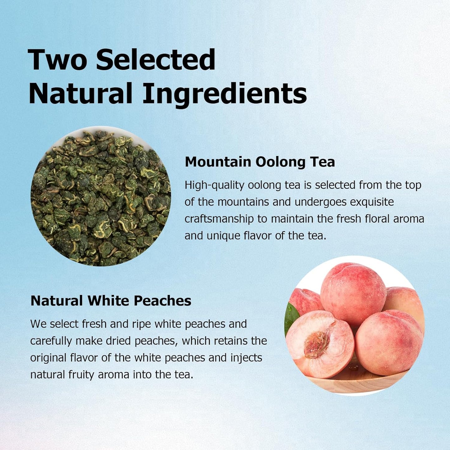 HANFANGLING White Peach Oolong Tea, 2PCS, Refreshing, Fresh Sweetness of White Peach and Aromatic Taste of Oolong Tea