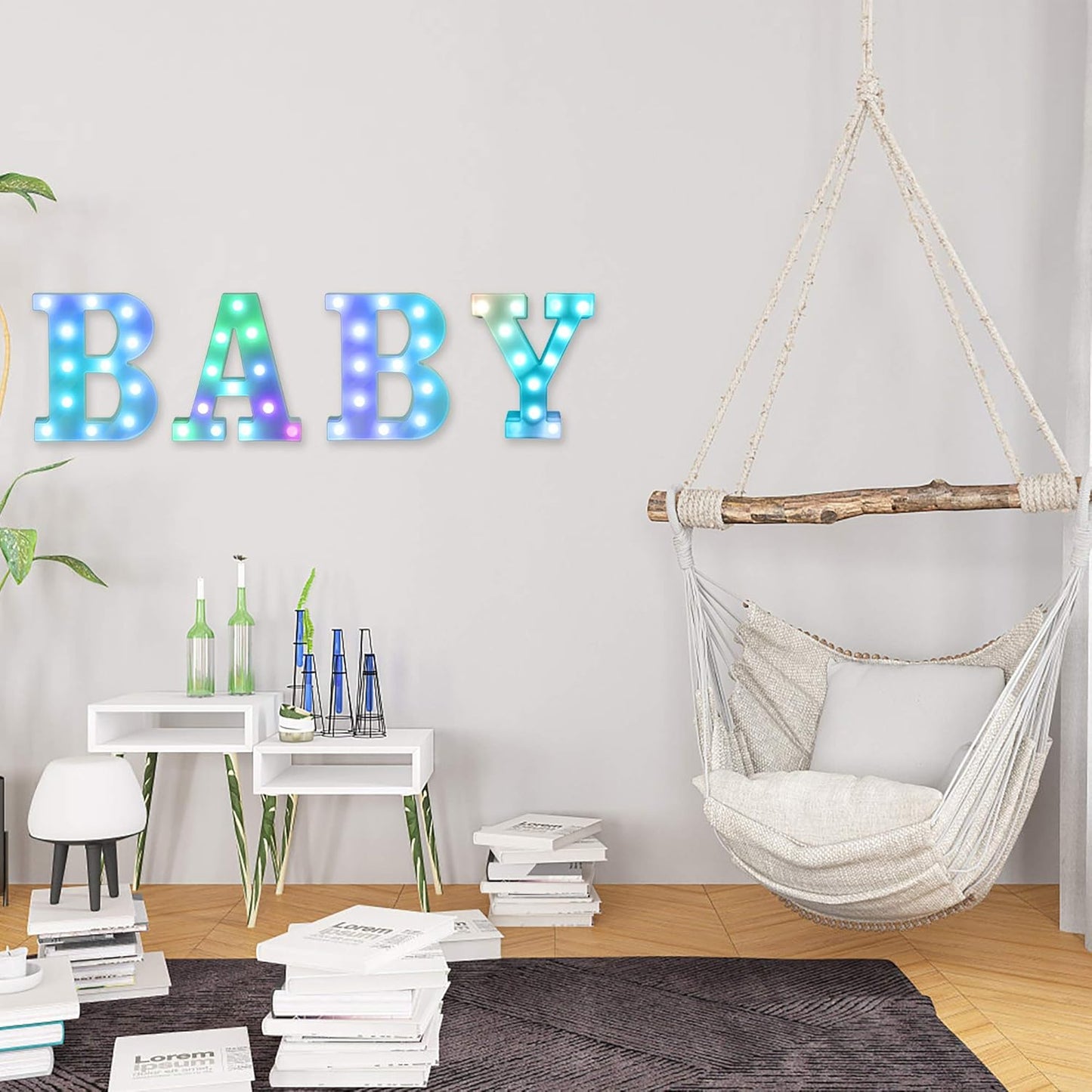 Foaky Colorful LED Number Lights with Remote, Marquee Light Up Number Sign for Night Light Wedding/Birthday Party Battery Powered Christmas Lamp Home Bar Decoration (6)