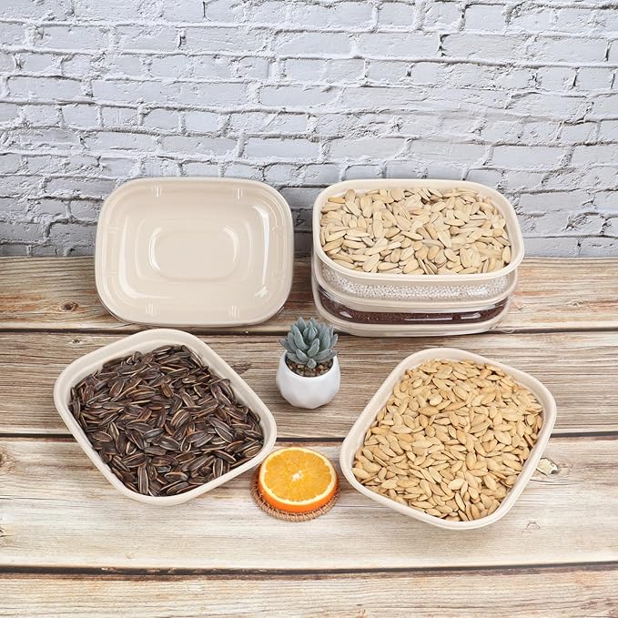 28 oz Disposable salad bowls with lids, Sugarcane Fiber Paper Bowls take away food containers meal prep Plant Fiber deli container 50 Pack