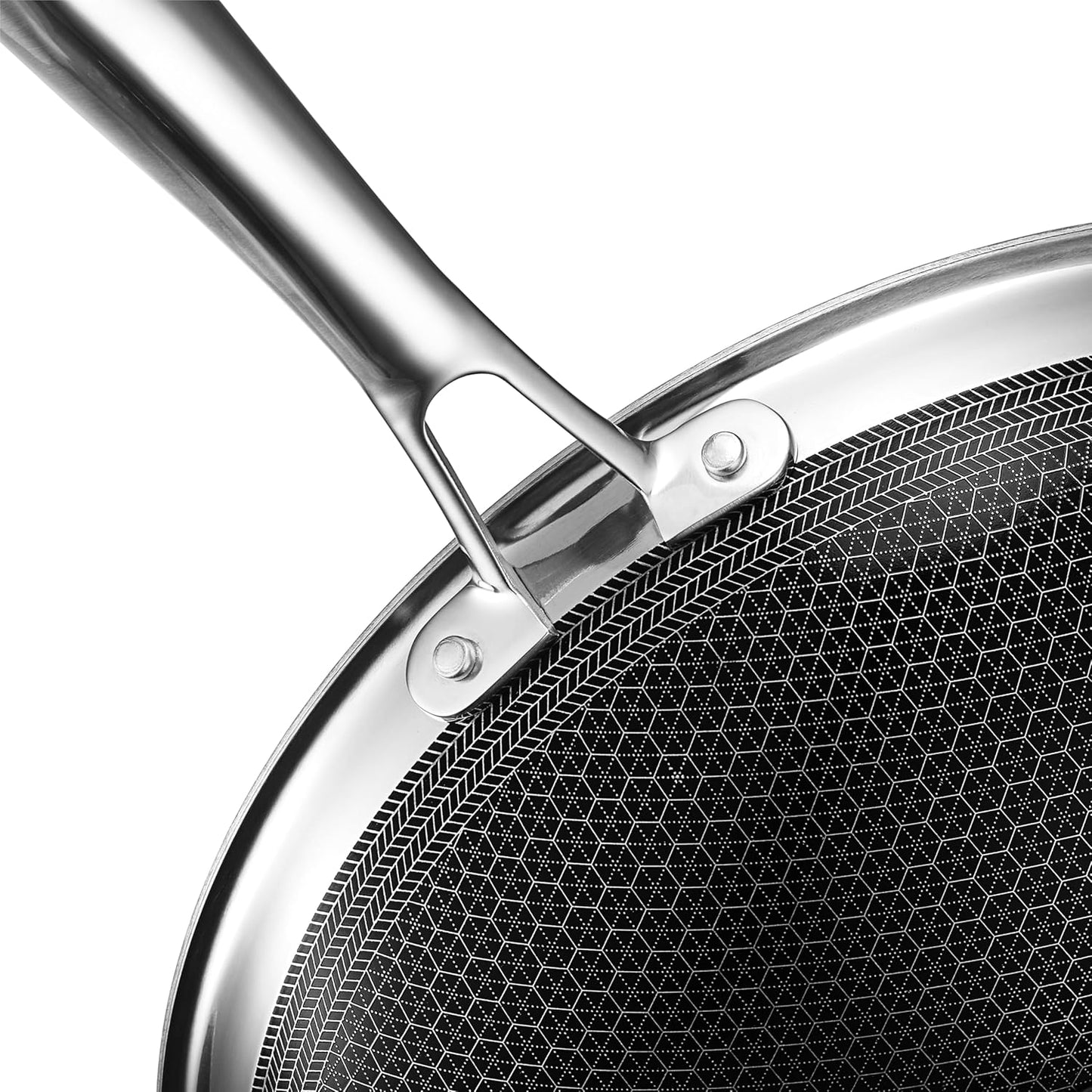 HexClad Hybrid Nonstick 10-Inch Wok, Stay-Cool Handle, Dishwasher-Friendly, Oven-Safe Up to 900°F, Induction Ready, Compatible with All Cooktops