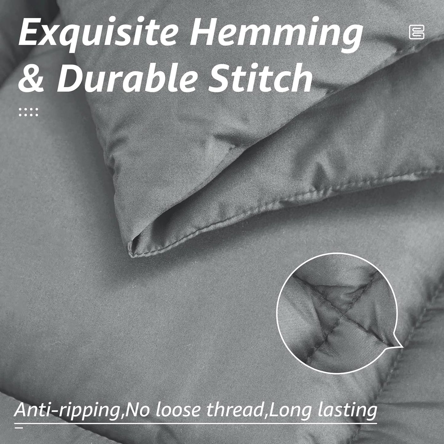HYLEORY All Season Twin Size Bed Comforter - Cooling Down Alternative Quilted Duvet Insert with Corner Tabs - Winter Warm - Machine Washable - Light Grey