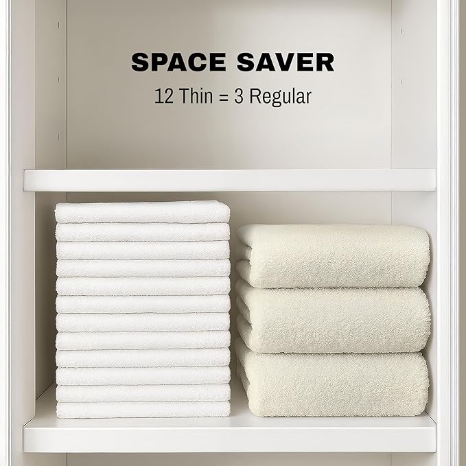 JMR Bulk-Friendly Essentials - Practical Cotton Towels - Economical 22" by 44" Multi-Purpose Towel - Absorbent, Quick-Drying, Soft, Lightweight - Ideal for Pool, Gym, Spa (White) - 72 Pack