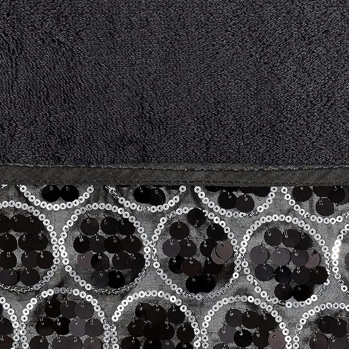 Zahari Home Sinatra Modern Bathroom Towel Set - 3 Piece Luxury Contemporary Decor Bling Black Bath Towel Sets Soft, Plush and Highly Absorbent